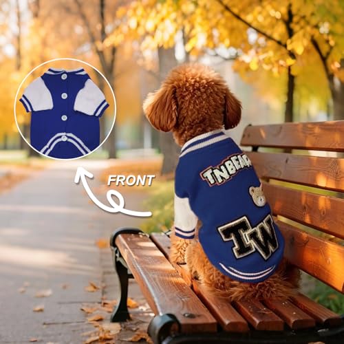 Dog Varsity Sweaters for Small Dogs (Blue / Small(3-6lbs))