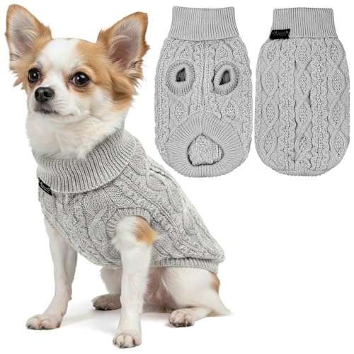 Unisex Dog Sweaters (S / Cable Knit Gray)