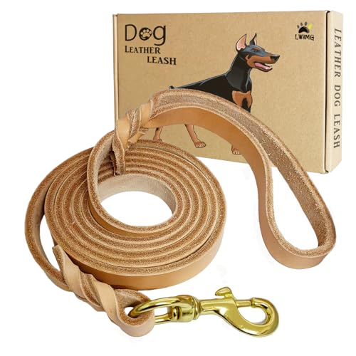 Leather Dog Leash (4 ft x 3/4 inch / Tan)