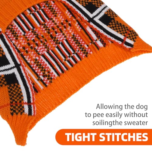 Dog Sweaters for Large Medium Small Dogs (XS - Chest 15", Back 10" / Reddish Orange)