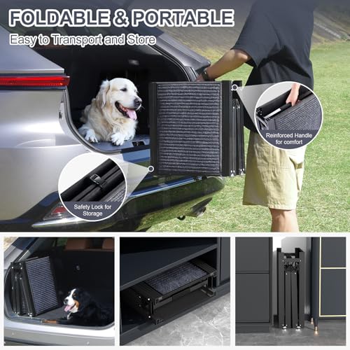 Dog Ramp for Car 63" L × 17" W (Upgraded 63" L x 17.2" W)