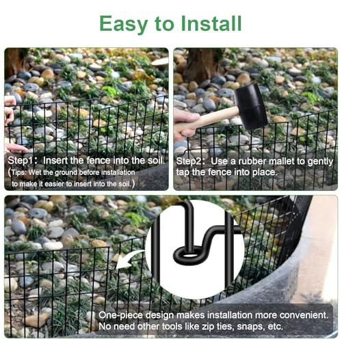 25ft(L) x 13in(H) Animal Barrier Fence,25 Panels 1.16in Gap No Dig Garden Fence for Dogs Rabbits,Rustproof Anti Digging Barrier Garden Edging Border Ground Defense for Outdoor Yard Patio (25 Panels, 25ft(L) x 13in(H))