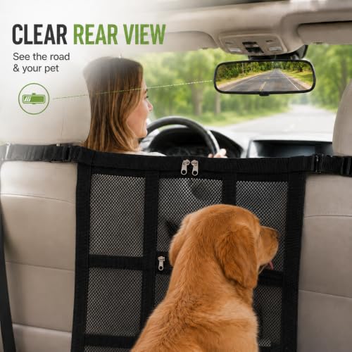 Car Dog Barrier with Storage Pocket