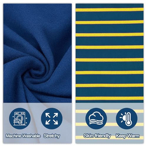 2 Pack Dog Sweater Fleece Vest Dog Sweatshirt Turtleneck Warm Stretchy Pullover Pet Clothes Cold Weather for Medium Large Boy Dogs (XX-Large(Chest-32.7") / Stripe Blue)