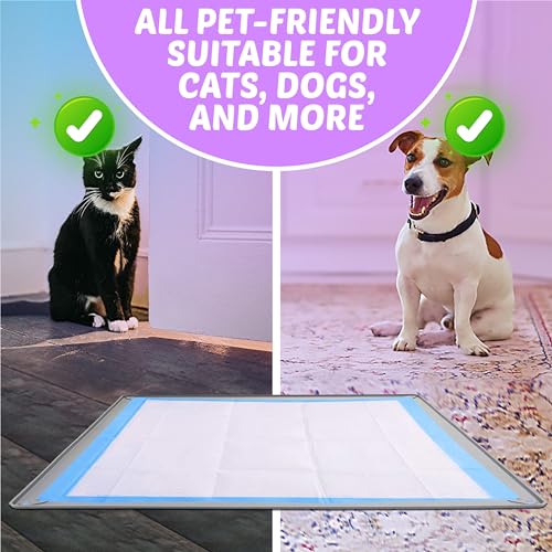 Dog Pee Pad Holder Tray Fits for 28” x 34” Pee Pads (34 x 28 Inches / Light Grey)
