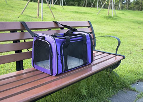 Soft Sided Carrier for Small Medium Cats Dogs (17.0"L x 11.0"W x 11.0"H / Purple)