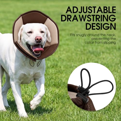 Dog Cone Soft Cone for Dogs to Stop Licking (Brown / Large)