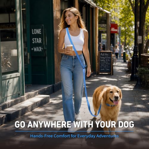 Hands Free Dog Leash (6–9.5 ft / Blue)