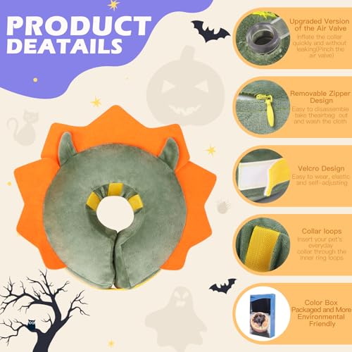 Inflatable Recovery Dog Collar (Green Demon / X-Large (Neck:20''-23''))