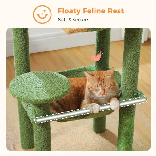 44.5" Cat Tree with Metal Hammock (Green / 44.5in)