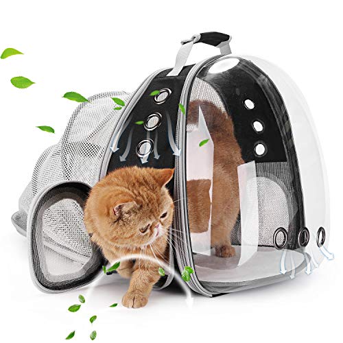 Cat Carrier Backpack (Back Expandable-Black)