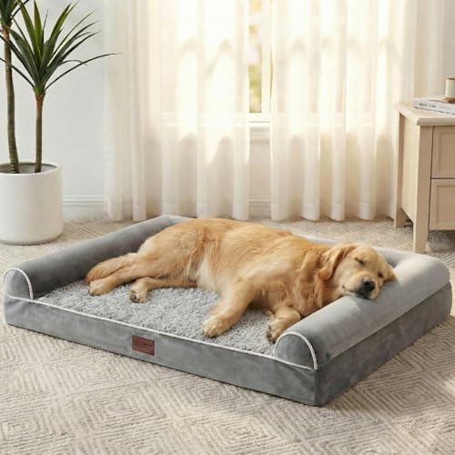 Orthopedic Dog Beds Large Sized Dog Washable Dog Couch (Grey / 36" x 27" x 6.5")