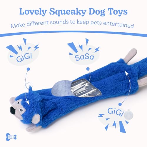 Dog Squeaky Toys No Stuffing 3 Pack (Medium / Fur Plush-3 Pack)