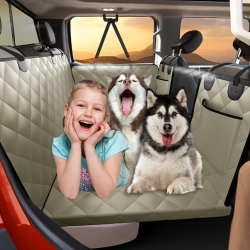 Dog Truck Seat Cover for Back Seat (XL - For Full Size Truck / Full Size SUV / Khaki)