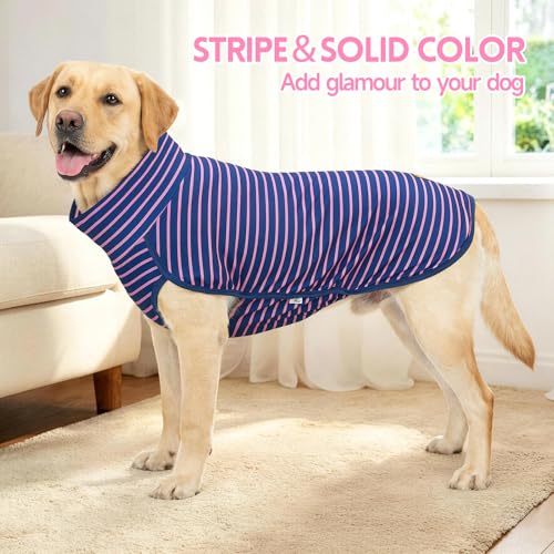 2 Pack Dog Sweater Fleece Vest Dog Sweatshirt Turtleneck Warm Stretchy Pullover Pet Clothes Cold Weather for Medium Large Girl Dogs (X-Small(Chest-18.9") / Pink,Purple)