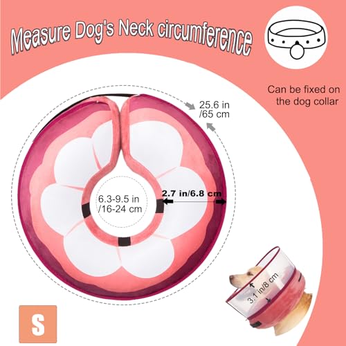 Inflatable Dog Cone Collar for Large Medium Small Dogs (Mangosteen / Small)