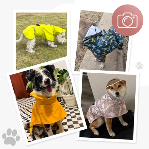 Dog Raincoat Dog Rain Jacket Poncho with Hood and Leash Hole (Pink / 4XL(50-55lbs))