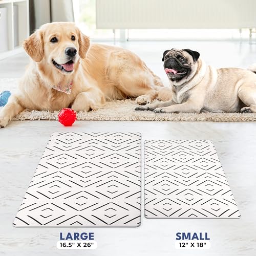 Dog Mat for Food and Water (12"L x 18"W / Crossed the Line)