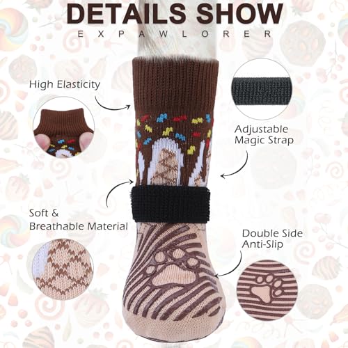 Anti Slip Dog Socks (Medium (6 Count) / Ice Cream)