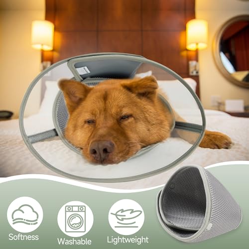 Soft Dog Cone Collar for Large Medium Small Dogs After Surgery (S / Grey)