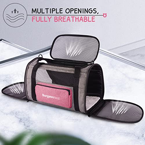 Soft Cat Carrier for Cats up to 20 Lbs (Pink / 17.7"L x 12.0"W x 12.5"H)