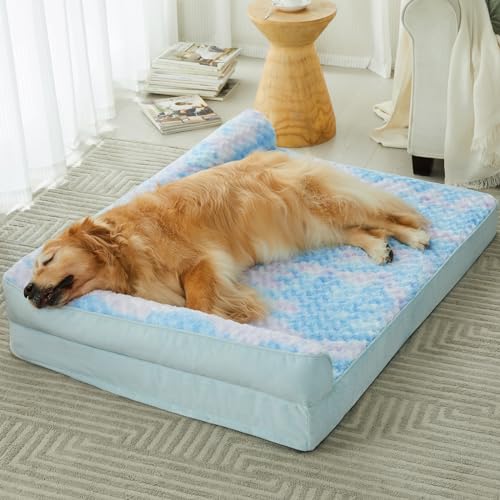 Orthopedic Washable Dog Bed (Rainbow / 48.0"l x 35.0"w x 7.5"th)