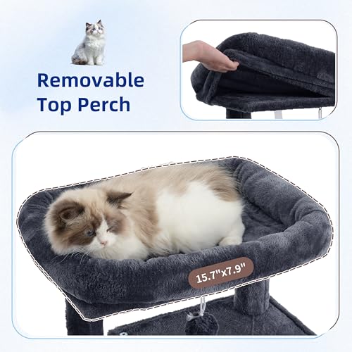 Cat Tree Cat Tower for Indoor Cats (43.3 inches / Smoky gray)