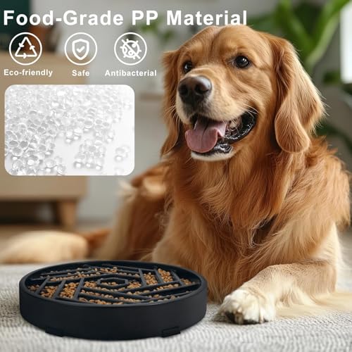 Slow Feeder Dog Bowls Large Medium Breed (Black)