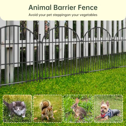 20 Panels No Dig Decorative Garden Fence (Black / 20 Panels, 40ft(L) x 24in(H))