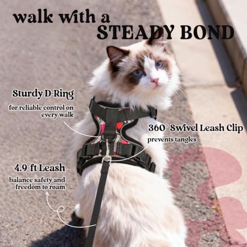 Cat Harness and Leash Set (Xxs / Berry Pounce)