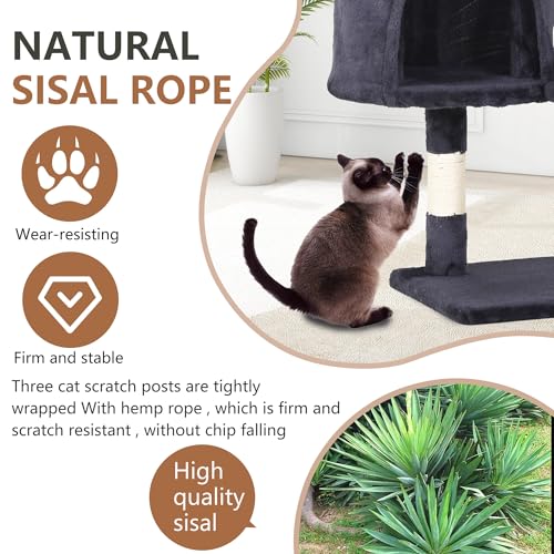 36" Cat Tree Tower (Dark Gray)