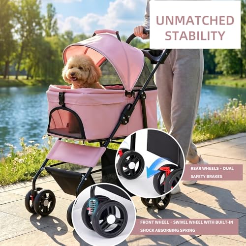 Pet Stroller for Small (Pink)
