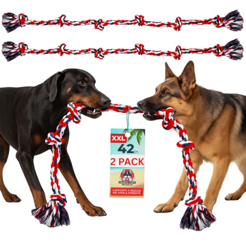 Giant Dog Rope Toy for XL Dog (Red / 2 Pack)