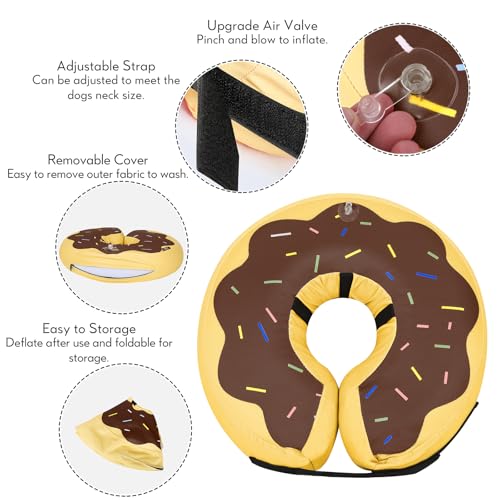 Inflatable Dog Cone (Donut Brown / M(12"-15"))