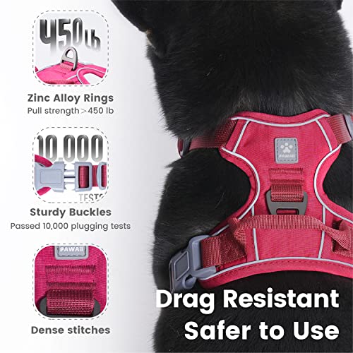 Dog Harness for Large Dogs (L (Chest: 27"-32" ) / Wine Red)