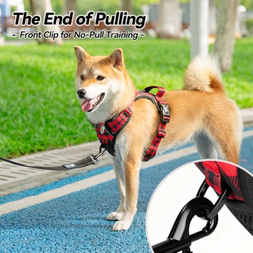 Plaid Dog Harness Large (XL / Checkered Red)