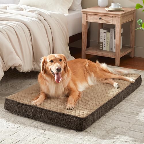 XL Dog Bed for Large Dogs up to 80 lbs (XL(41"x27") / Brown)