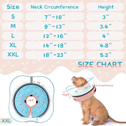 Raised Inflatable Dog Cone Collar to Stop Licking (Donut Light Blue / XXL(Neck 18.5"-23.5"))