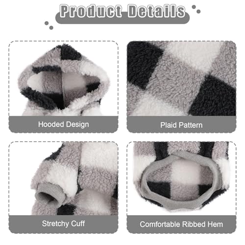 Dog Sweaters for Small Dogs (Small (Chest 14.6 in) / Black Grid)