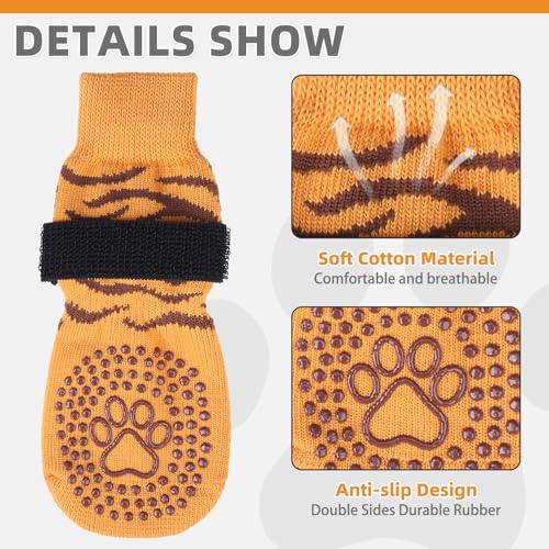 Dog Socks for Hot (Tiger Brown / Large (4 Pack))