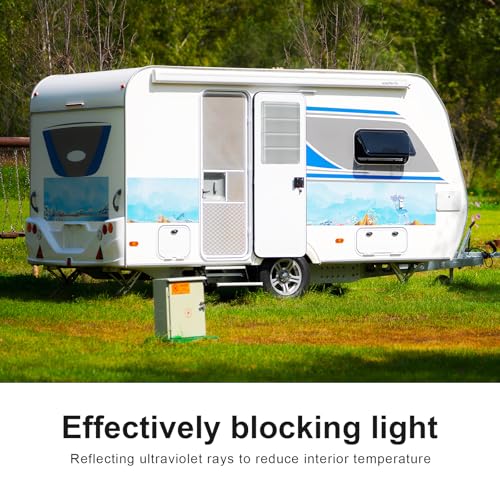 RV Door Window Shade Cover (Grey / 1 Pack (25"L x 16"W))