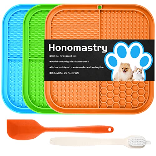 Lick Mat for Dogs (3pack / Blue,Green,Orange)