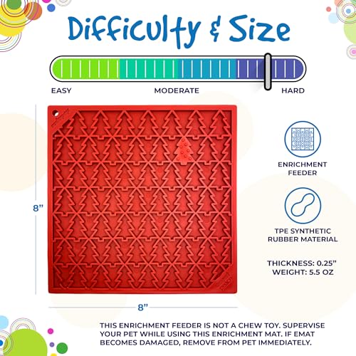 Peace eMat Durable Enrichment Feeder Made in USA from Non (eMat Peace Red / Large)
