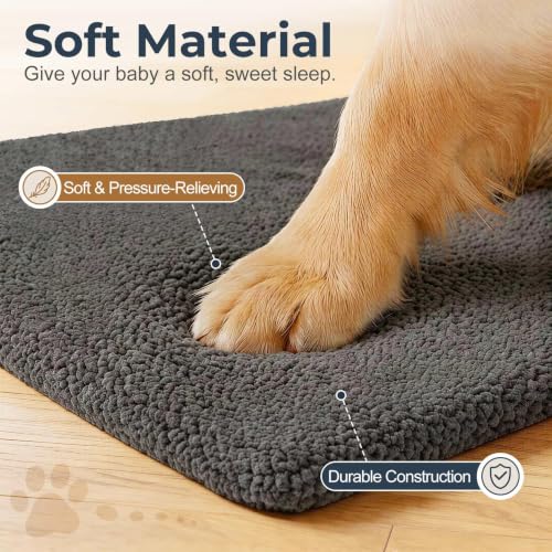 Dog Crate Pan Cover with Softer Fluffy Top for 42 inch Pet Cage (Fits 42 inch Crate Pan / Deep Gray)