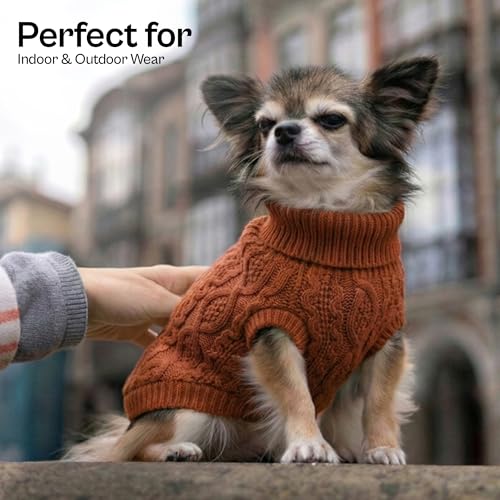 Unisex Dog Sweaters (M / Cable Knit Terracota)