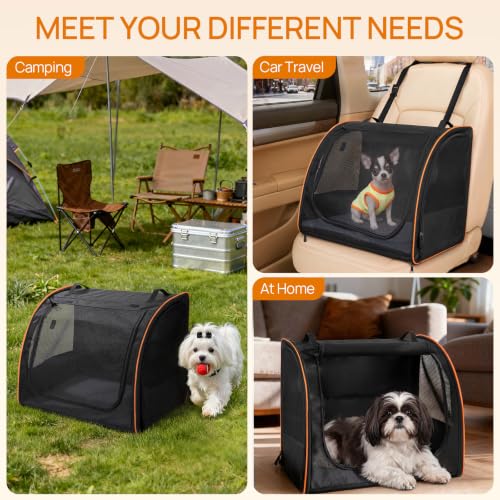 Dog Car Seat Enclosed Carrier for Pets Travel Safety Dog Crate Soft - PetSolution