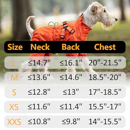Waterproof Dog Raincoat (L Back Length 16.1" / Orange)