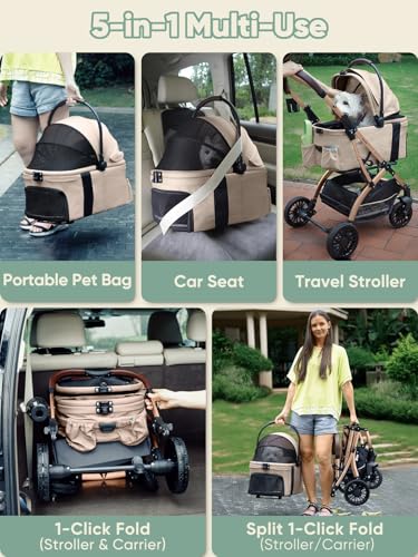 Small Dog Stroller (KHAKI)