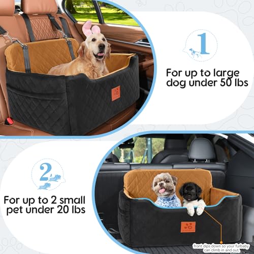 Dog Car Seat for Medium (Black/Brown)