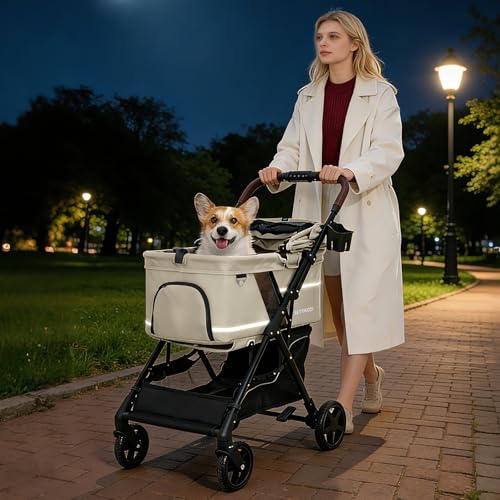 Dog Stroller with No (White)
